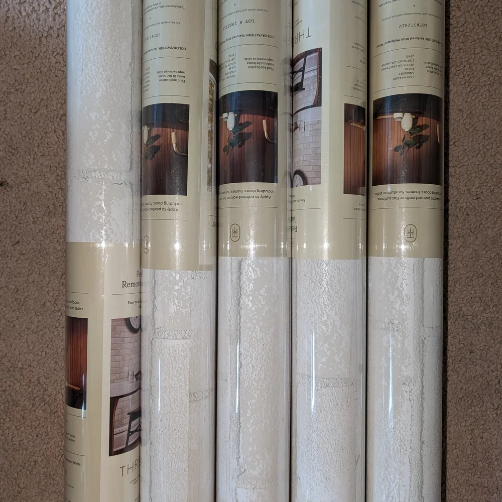 Textured White Brick Wallpaper Rolls 5 (Lot)